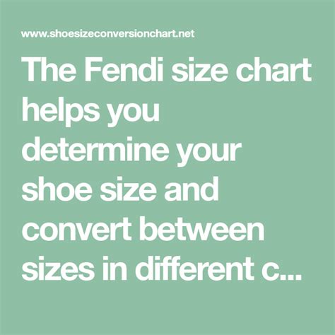 Fendi Size Chart 